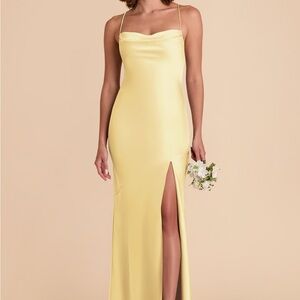 Birdy Grey Strapless Yellow Dress // Olivia Matte Satin Dress - Lemon Sorbet